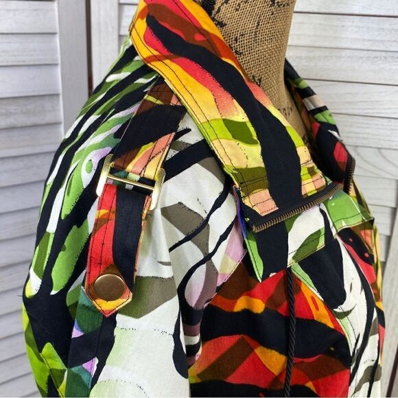 Just B Rainbow Tiger Stripe Flared 3/4 Sleeve Jacket Medium - Picture 6 of 13